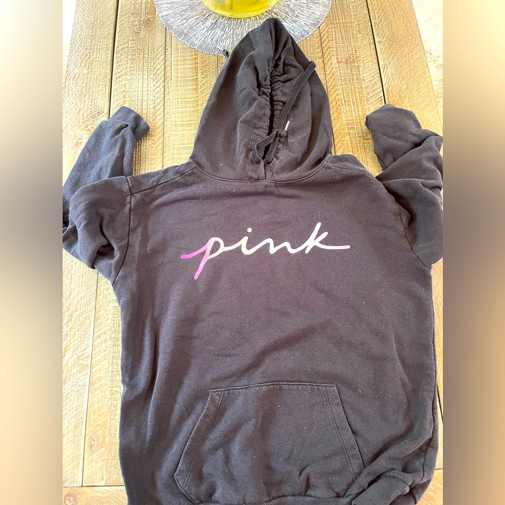 VS PINK Women’s Victoria's Secret Black Hoodie with Pink Logo